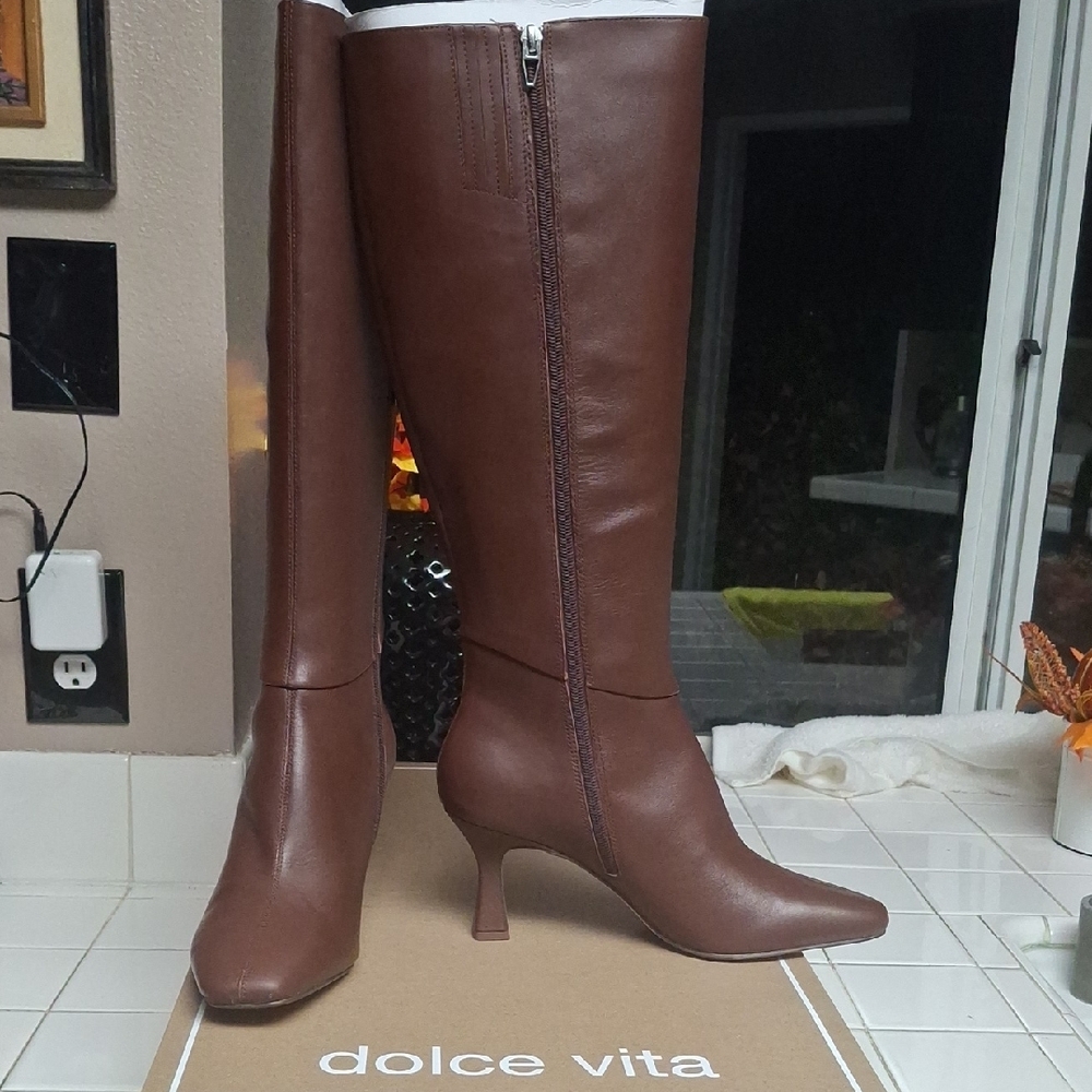 Dolce Vita Brown Over the Knee Boots - Picture 2 of 5